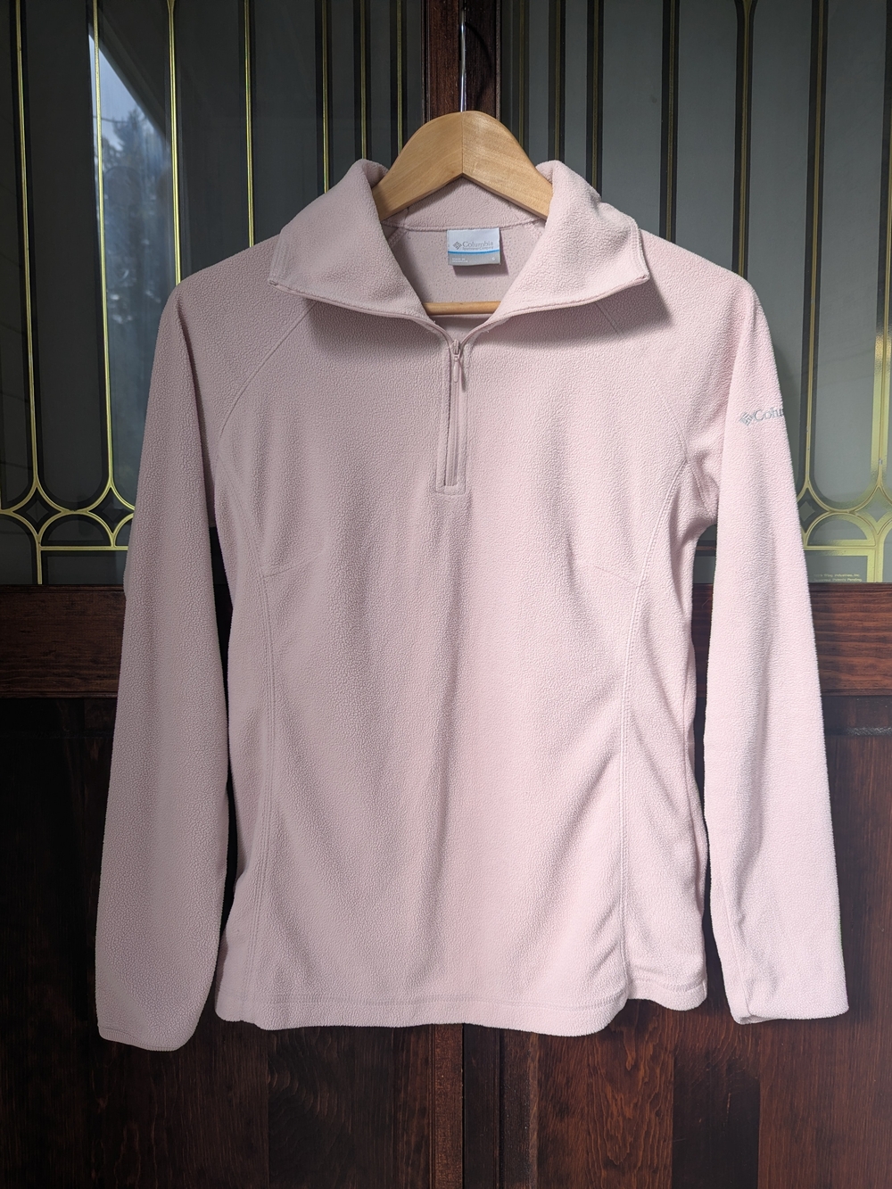 Columbia Women's Pale Pink Quarter-Zip Fleece Pullover